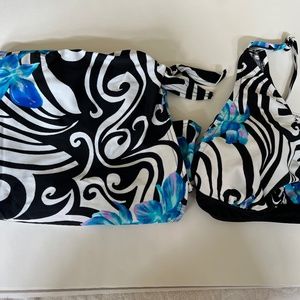 Gottex Two Piece Halter Swimsuit, Size 16